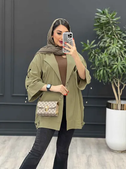 مانتو لینن بغل پاگن آستین ضربدری