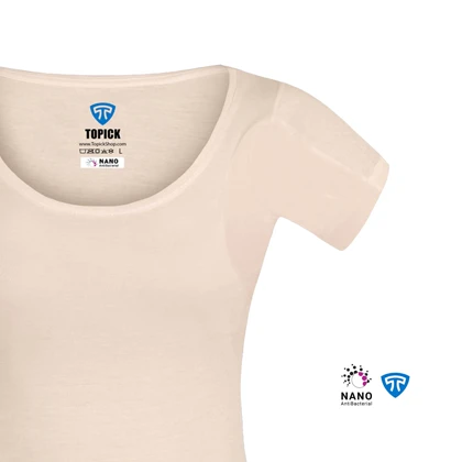 تیشرت نانو آنتی باکتریال ضدتعریق مودال زنانه کرم