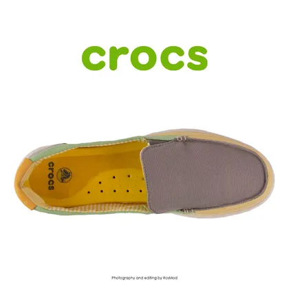 لوفر زنانه کراکس - Crocs Walu Canvas Loafer Smoke/Buttercup