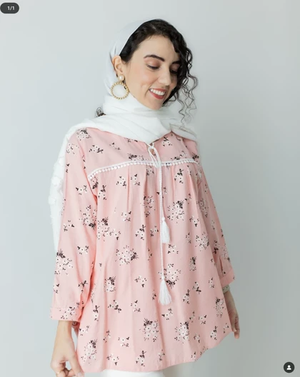 تونیک زنانه گل‌دار منگوله‌دار