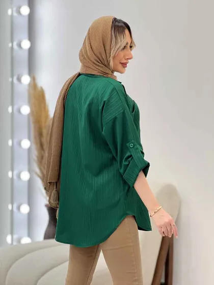 شومیز کراش آستین بند دار