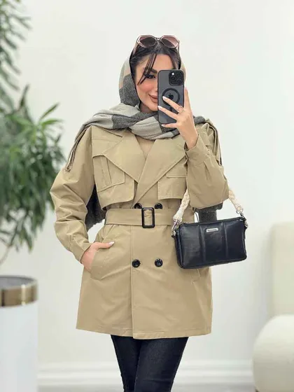 بارانی دو تکه جیب پیله