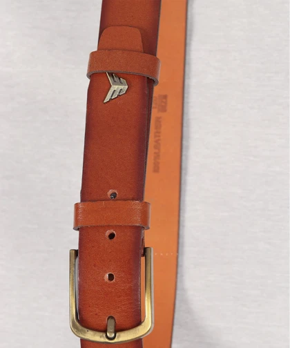 کمربند مردانه عسلی سگک فلزی 5542