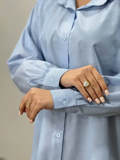 شومیز راه راه بیسیک ساتین