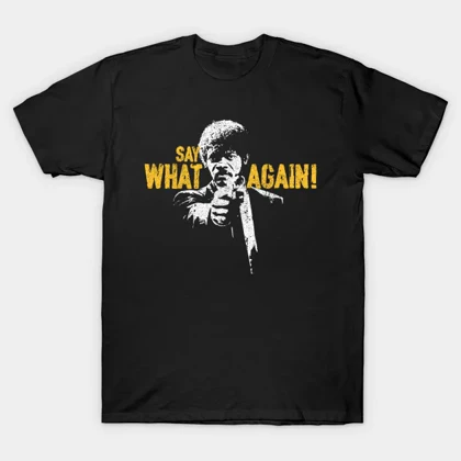 تیشرت کلاسیک داستان عامه پسند تیشرت Pulp Fiction طرح Say What Again