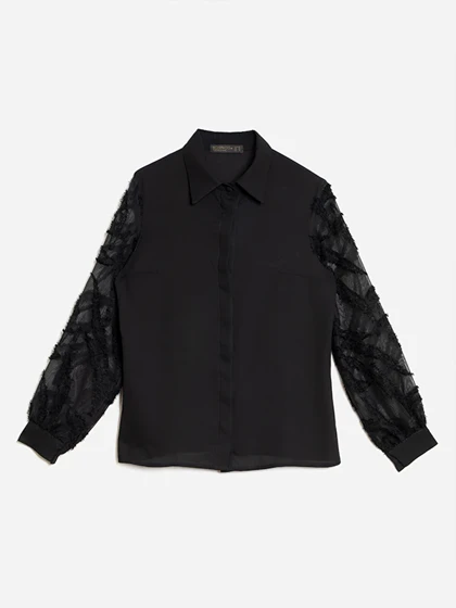 شومیز زنانه کرپ حریر مجلسی 30110