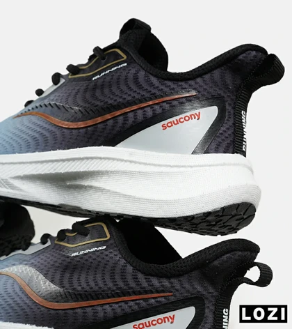 کفش کتانی طوسی آبی Saucony Ride Review مدل 7180
