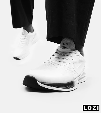 کفش کتانی بزرگ پا سفید مشکی Nike air zoom مدل 5813