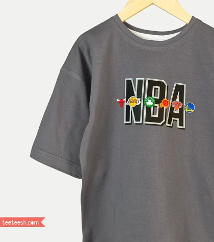 تیشرت طوسی طرح NBA
