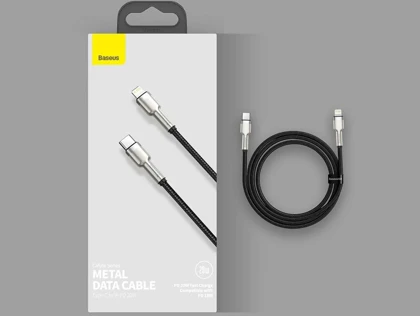 کابل شارژ سریع تایپسی به لایتنینگ 2 متری بیسوس Baseus Cafule Series Metal Data Cable Type-C to iP PD 20W CATLJK-B01