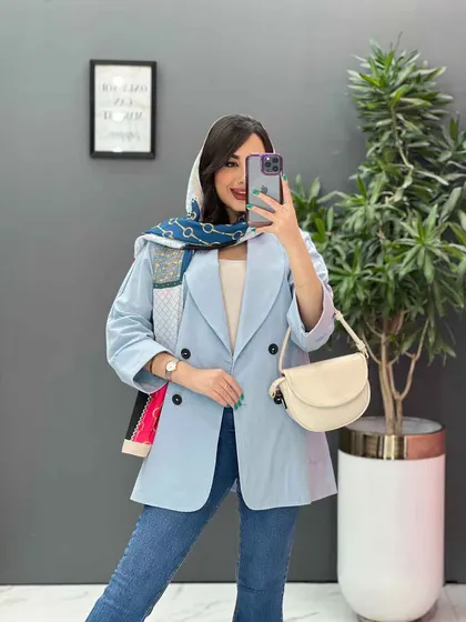 مانتو کتی یقه آرشال چهار دکمه