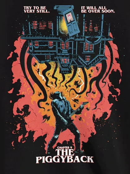 تیشرت استرنجر تینگز | تیشرت Stranger Things طرح x Butcher Billy The Piggyback Sweatshirt [Black] کد 108299