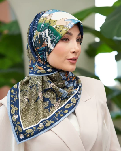 روسری ابریشم توییل تک‌رنگ (قواره 100) 30278