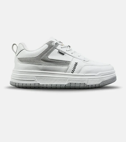 کفش کتانی کژوال مردانه و زنانه سفید طوسی مشکی Ecco مدل 8544