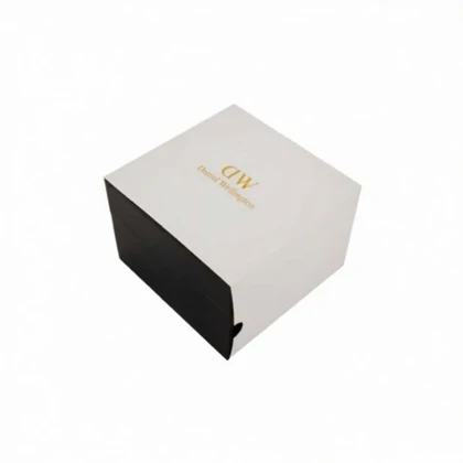 ساعت مچی زنانه DW مدل DW-4819-L مربعی دورنگ طلایی صفحه سفید