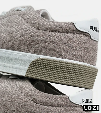 کفش کتانی مردانه قهوه ای سفید PULL & BEAR مدل 7447