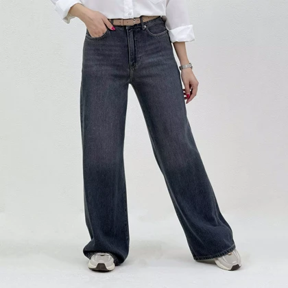 شلوار جین بگی طوسی آبی