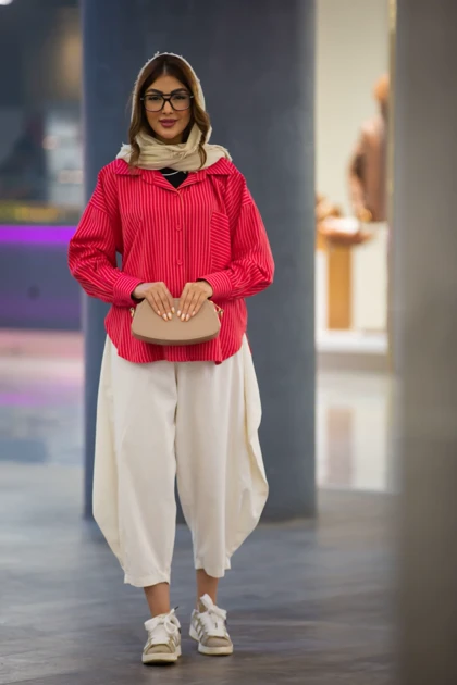 مانتو خطی ژاکارد پری
