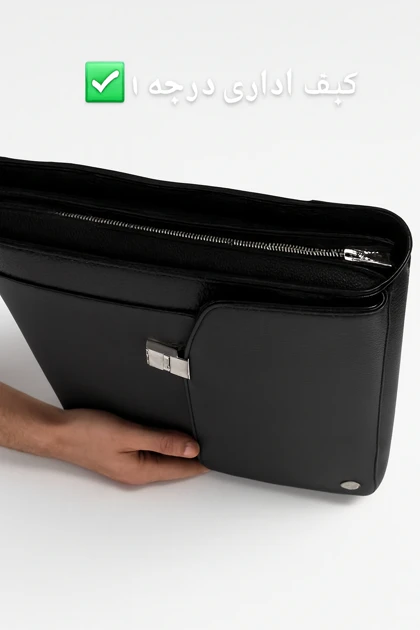کیف اداری تک قفل تمام چرم گاوی