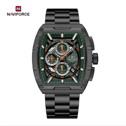 ساعت مچی اورجینال نیوی فورس Nf8066 مشکی صفحه سبز مدل m-10361