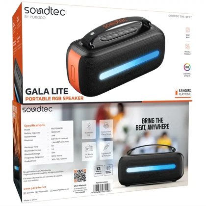 اسپیکر بلوتوثی پورودو Porodo مدل PDSTGW40BBK توان 24 وات
