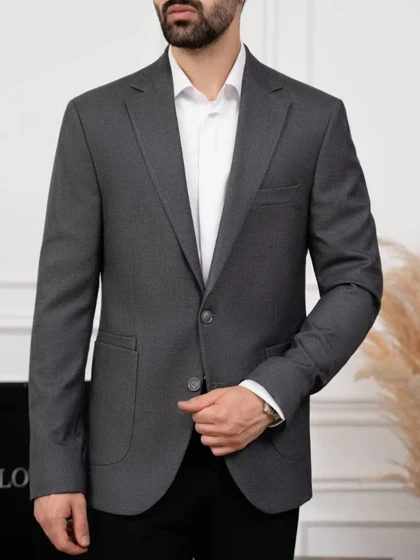 کت خاکستری دو دکمه c242