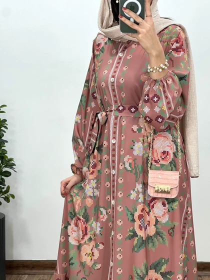 پیراهن بلند دکمه دار شرمیلا 2