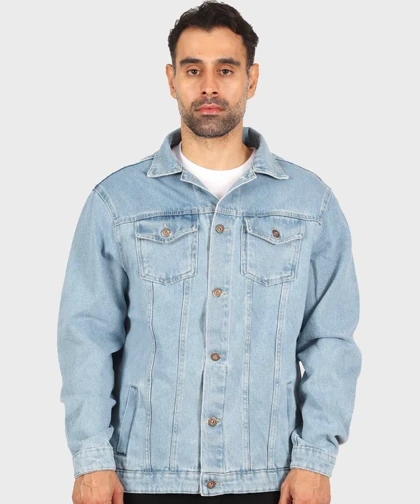 کت جین آبی یخی ساده 0201