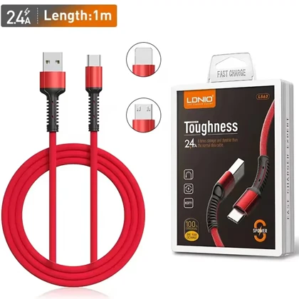 کابل میکرو یو اس بی الدنیو LDNIO مدل LS63 توان 60 وات 1 متر