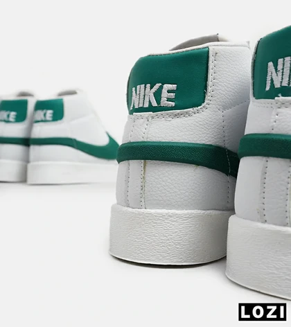 کفش کتانی ساق‌دار مردانه و زنانه سفید سبز Nike Blazer Low 77
