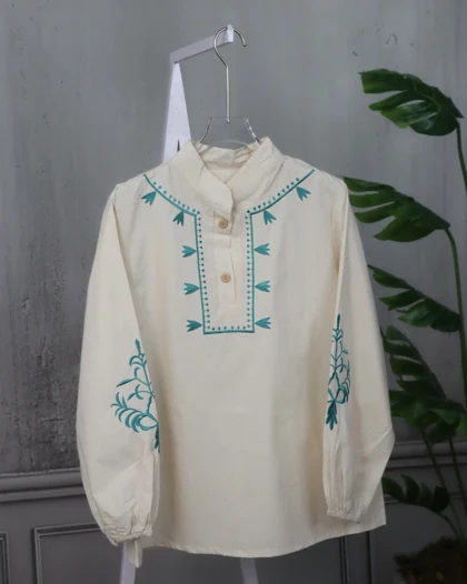 شومیز لینن گلدوزی زنانه 0853