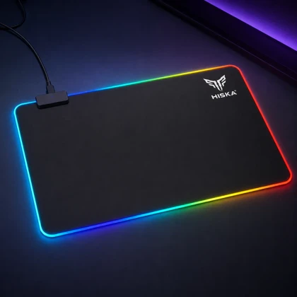 ماوس پد مخصوص بازی هیسکا HISKA مدل HR-61 با نور پردازی RGB