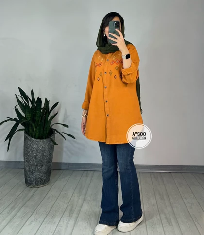 مانتو گلدوزی شقایق 1(ایراد دار)