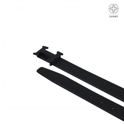 کمربند 3.5 سانت هرمس مشکی-مشکی