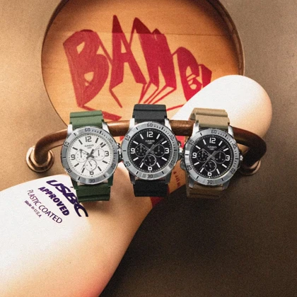 ساعت مچی مردانه کاسیو Casio مدل MTP-VD300-1BUDF بند رزینی