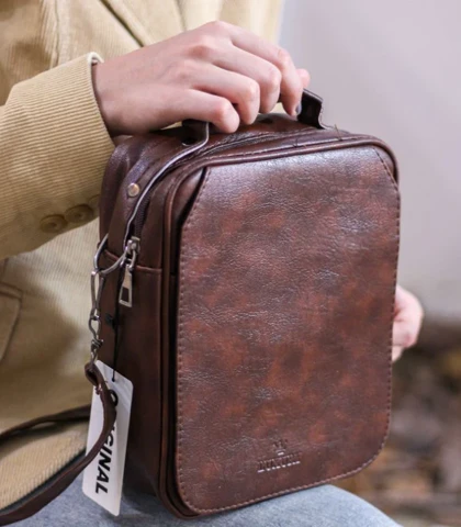 کیف دوشی چرم ساده