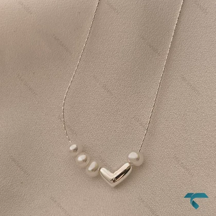 گردنبند قلب و مروارید GhardanBand-8529-L