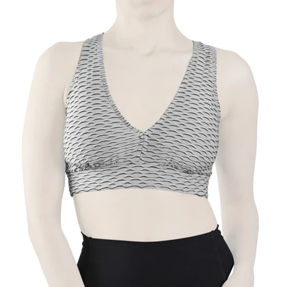 نیم‌تنه ورزشی زنانه مدل CT5423 طوسی روشن