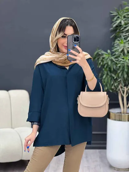 مانتو دکمه مخفی بغل چاک