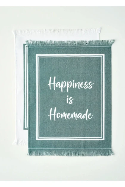 دستمال خشک‌کن آشپزخانه Bella Maison مدل Happiness پنبه‌ای - سبز
