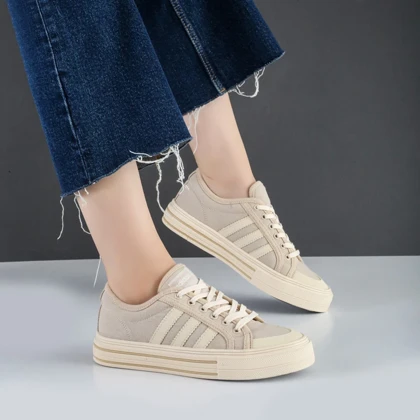 کفش و کتانی زنانه و دخترانه مدل آدیداس ADIDAS رنگ کرم کد F107
