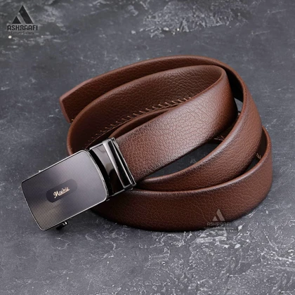 کمربند مردانه قهوه‌ای Leather Ratchet Belt BL76
