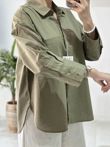 شومیز سبز زارا پاییزی 35349