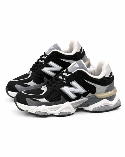 کفش کتانی بزرگ پا مدل نیوبالانس 9060 مشکی طوسی سفید New Balance 9060