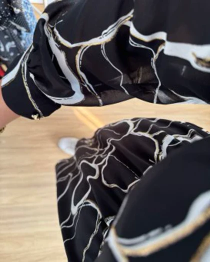 پیراهن حریر سرمه سری 18