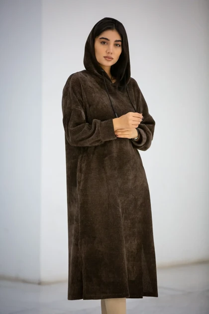 پالتو بیسکوییتی کلاهدار بلند