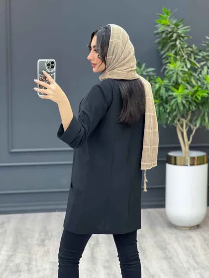 مانتو دو جیب آستین برگردون