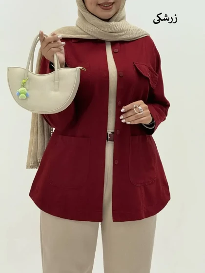 3696-مانتو کتان نیکان