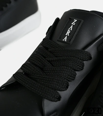 کفش کژوال مردانه چرمی مشکی سفید ZARA مدل 7370