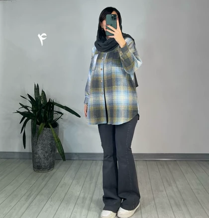 مانتو چهارخونه گلبرگ 2